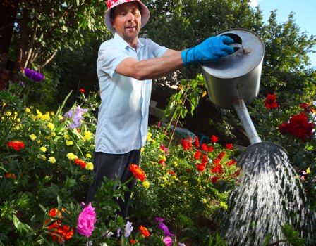 Customer completing a safe online landscaping payment