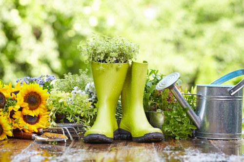 Professional turf installation process in a local garden